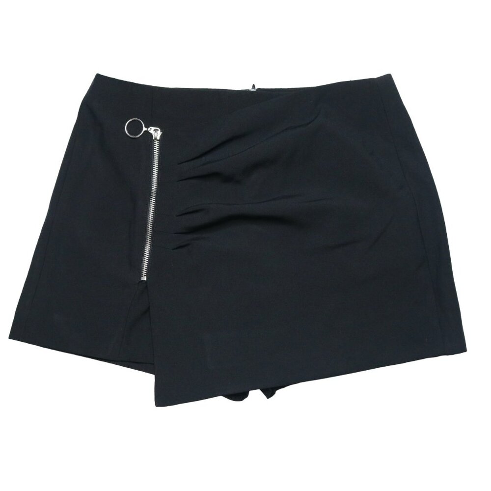 Zara Women's Asymmetrical Black Zipper Skort, size Small